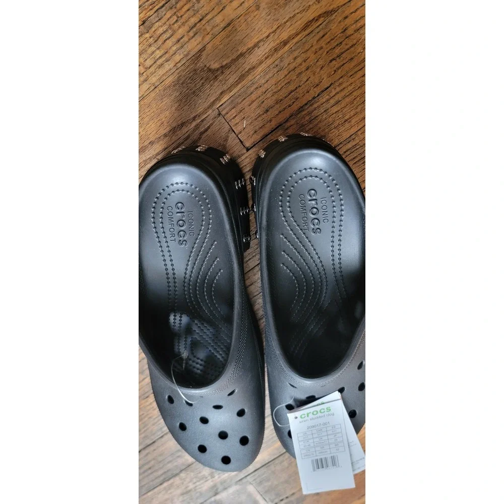 Crocs Siren Studded‎ Clog Black Platform Heel Men's M11 W13